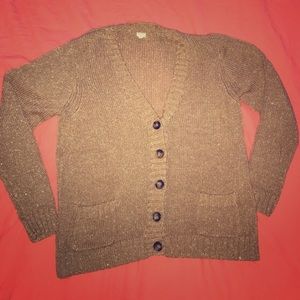 J. Crew Metallic Gold V-Neck Cardigan